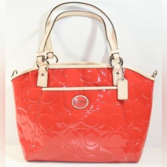Coach Peyton Embossed Patent Pocket Handbag - Picture 1 of 16